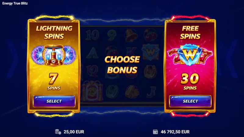 Energy True Blitz - Lightning Spins variant selection